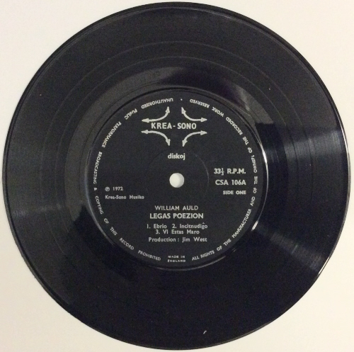 Legas Poezion - William Auld - Rare Collectors Record